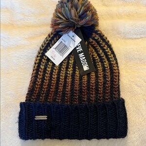Steve Madden Multicolor Knit Pom-Pom Beanie